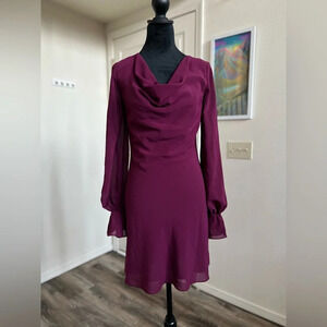 Amanda Uprichard Plum Cowl Neck Dress